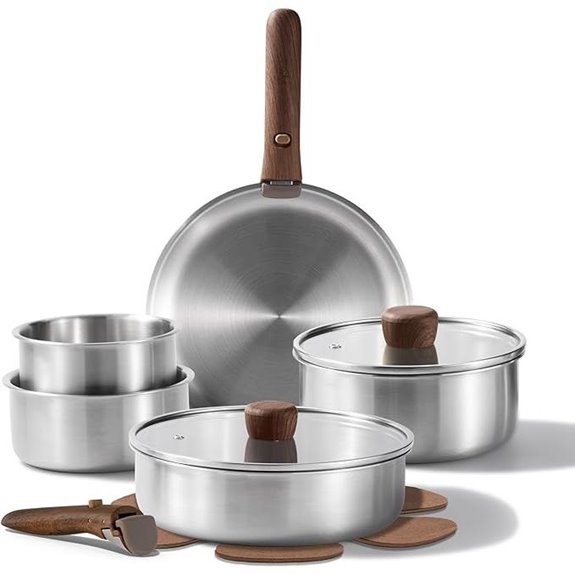 CAROTE 13-Piece Tri-Ply Stainless Steel Cookware Set