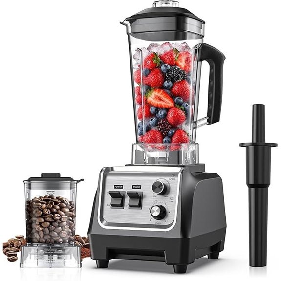 Powerful 1800W Countertop Blender for Smoothies & Ice
