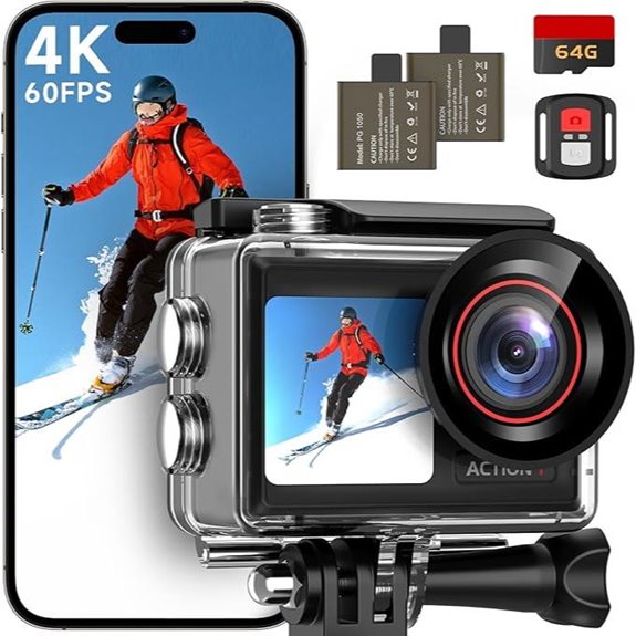 ODDV 4K Action Camera with Waterproof & Remote