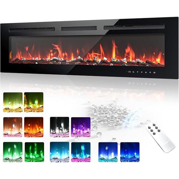EUHOMY 50-Inch Recessed Wall Electric Fireplace