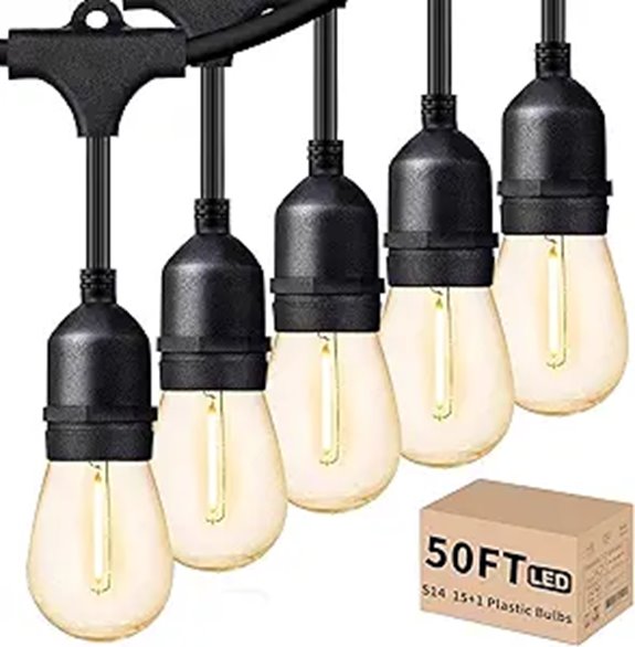 Svater 50FT Outdoor LED String Lights with Bulbs