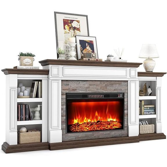 80 Fireplace TV Stand with Mantel and Remote