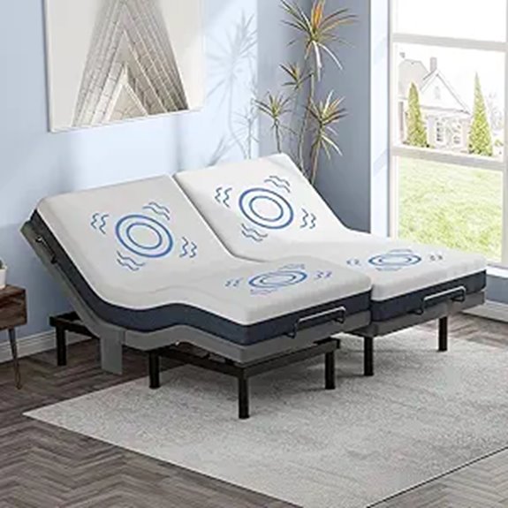 Adjustable Split King Bed Frame with Massage