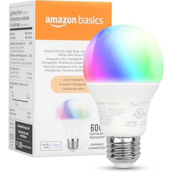 Amazon Basics Color Changing Smart LED Bulb (1 Pack)