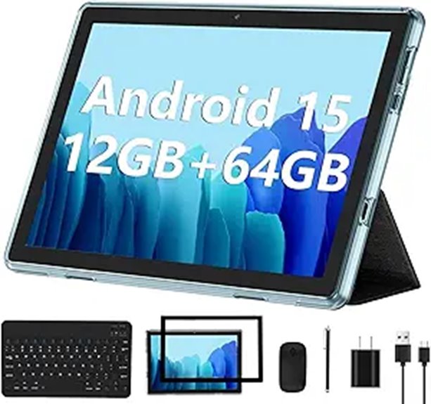 ECOPAD 15 Android Tablet with Keyboard and 12GB RAM