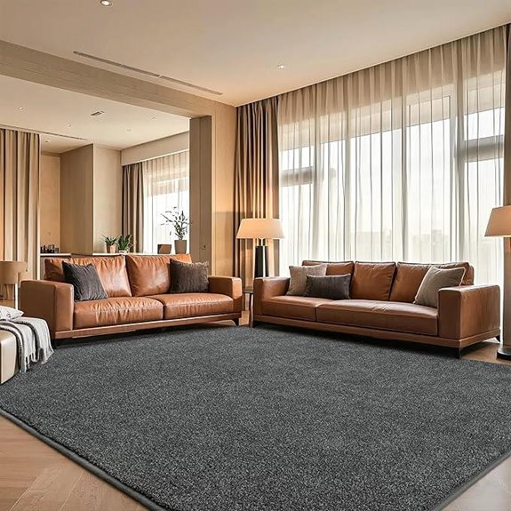 Black and White 5x7ft Non-Slip Washable Rug