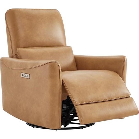 CHITA Recliner Chair with Lumbar Support Cognac Brown