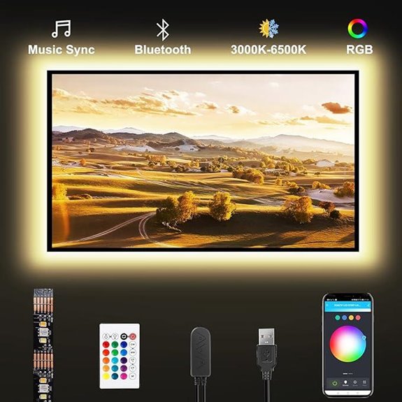 Bluetooth RGBWW LED TV Backlight with App & Music Sync