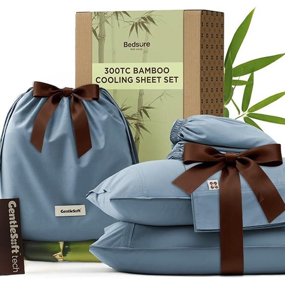 Bedsure Cooling Bamboo Cotton Sheets Set King Size