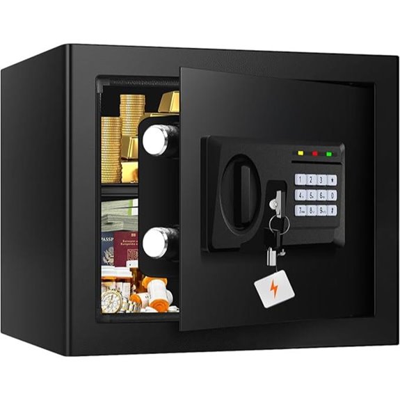 Fireproof Home Safe with Digital Lock and Keys