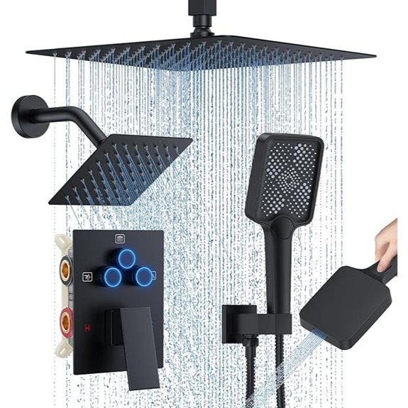 Ceiling Mount Rainfall Shower System with 2 Heads