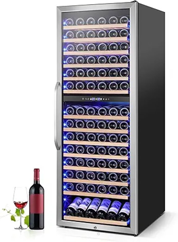 24 Dual-Zone Wine Fridge 154 Bottles Freestanding or Built-in