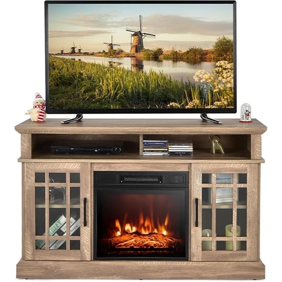 Costway Electric Fireplace TV Stand for 55-Inch TVs