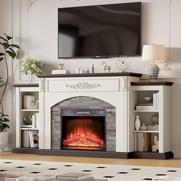 Electric Fireplace with Mantel and TV Stand