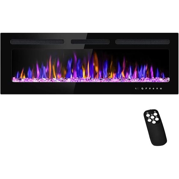 50 Wall-Mounted Electric Fireplace with Remote