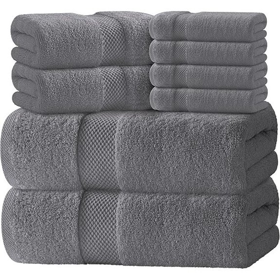 Luxury White Turkish Cotton Bath Towel Set (8 Pieces)
