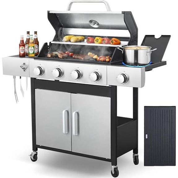 4-Burner Gas Grill with Infrared Side Burner