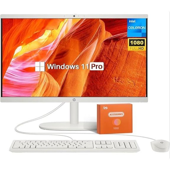 HP All-in-One Desktop Computer with 21.5 FHD Display