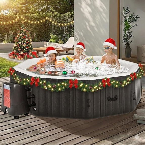 NAIZEA Inflatable Hot Tub for 4-6 Persons