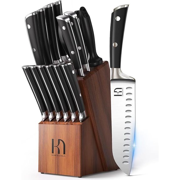 15-Piece Japanese Kitchen Knife Set with Block