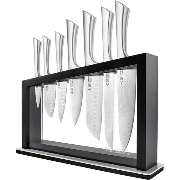 Damashiro 8-Piece Japanese Steel Knife Set