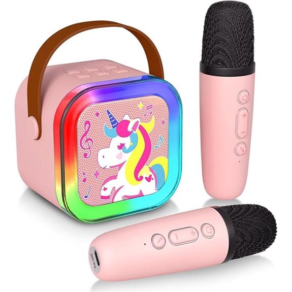 Mini Karaoke Machine with 2 Microphones for Kids & Adults