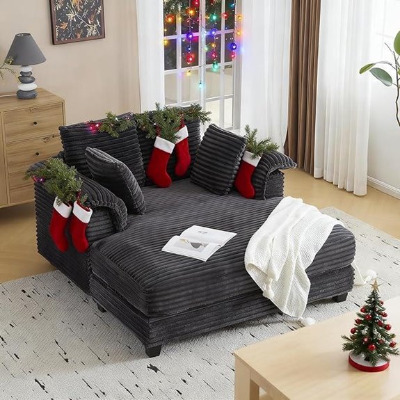 VINGLI 56 Oversized Chaise Lounge with Pillows