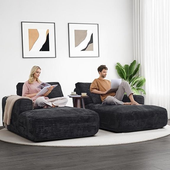 LIKIMIO 93 Oversized Double Chaise Lounge Sofa