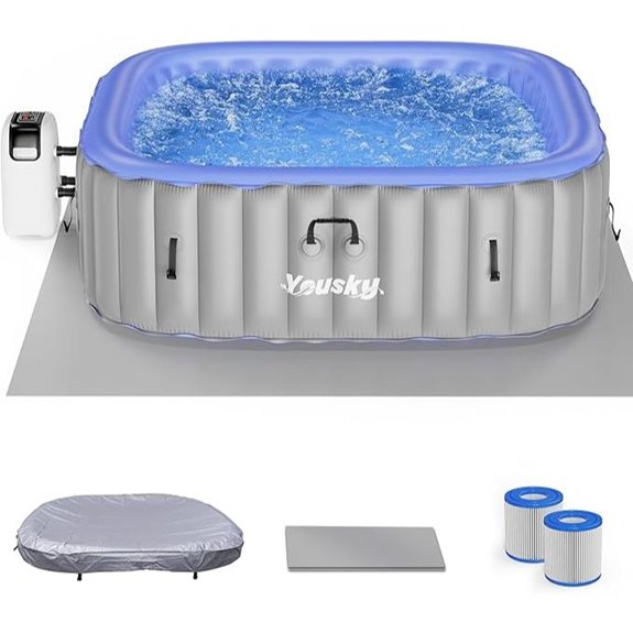 Inflatable Hot Tub 6-8 Person with Bubble Jets