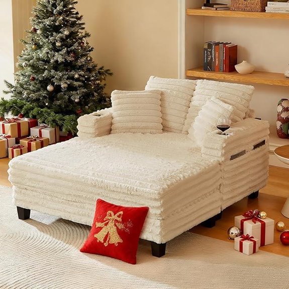 Oversized Lounge Chair with Storage and Cup Holders