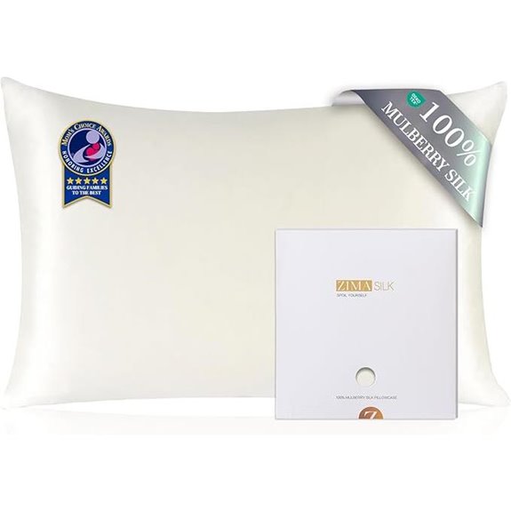 ZIMASILK 100% Mulberry Silk Pillowcase King Ivory