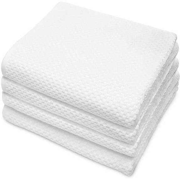 Euro Spa Set of 4 Luxury Waffle Weave Bath Towels