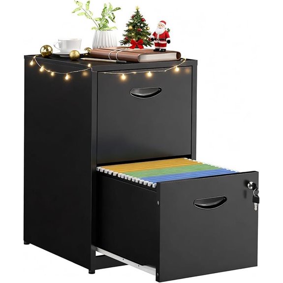 Metal 2-Drawer Locking Office File Cabinet