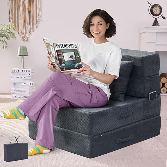 4-in-1 Foldable Sofa Bed with Pillow