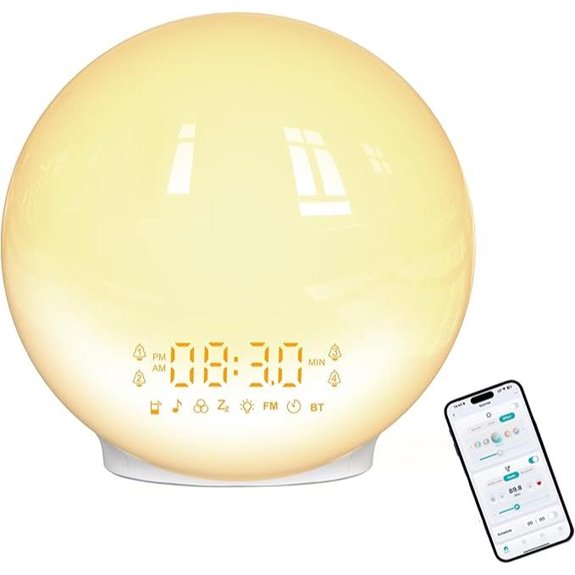 Smart Sunrise Alarm Clock with 4 Alarms and Sounds