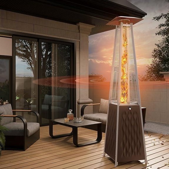 EAST OAK 48,000 BTU Propane Patio Heater with Wheels