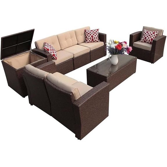 Super Patio 8-Piece Outdoor Wicker Furniture Set