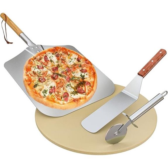 Onlyfire Pizza Stone Set with Peel Shovel & Cutter