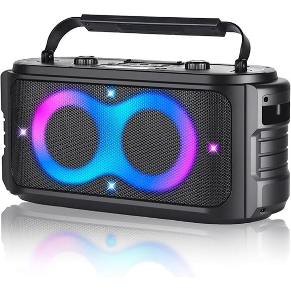 Portable 300W Bluetooth Speaker with Bass and Lights