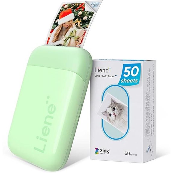 Liene Portable 2x3 Bluetooth Photo Printer Bundle