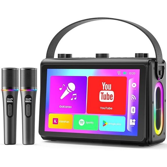 Portable Karaoke Machine with Microphones and HD Screen