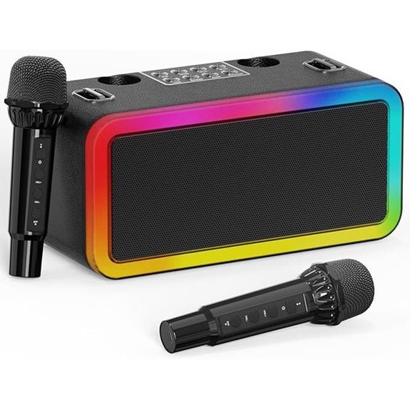 Portable Karaoke Machine with Microphones and Speakers