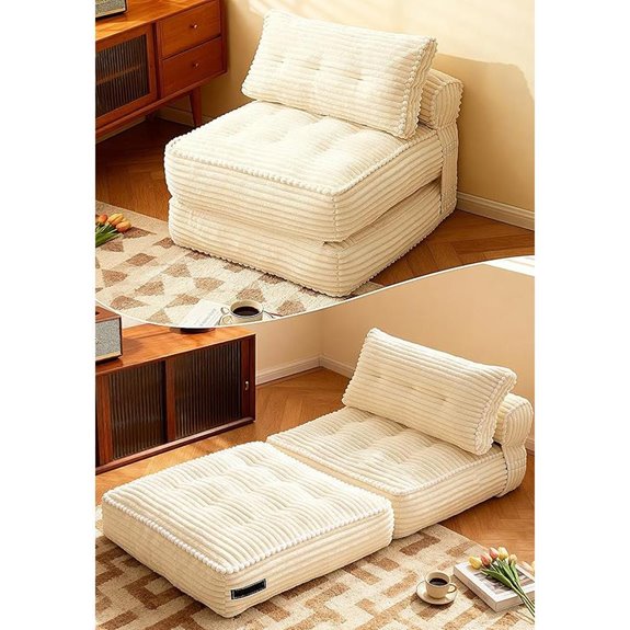 KINGYES Folding Sofa Bed with Pillow