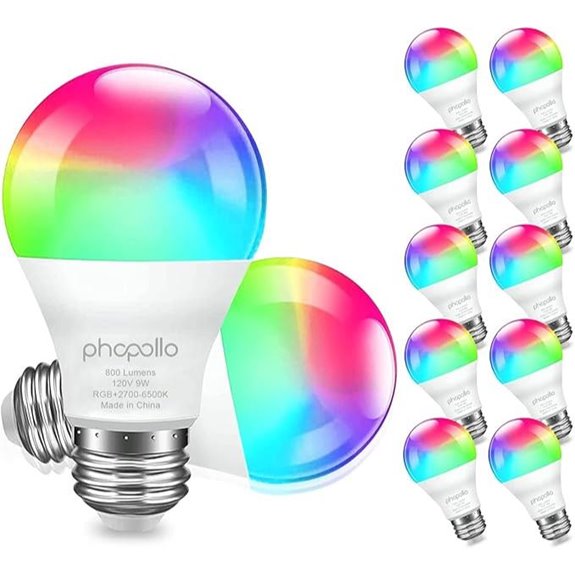 Phopollo RGBW WiFi Smart Light Bulbs (12 Pack)