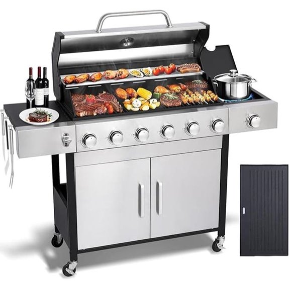 6-Burner Propane Gas Grill with Side Burner