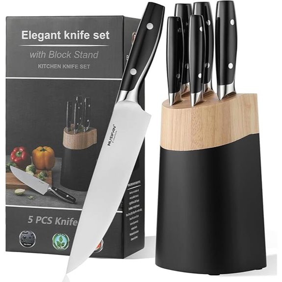 6-Piece Stainless Steel Knife Block Set