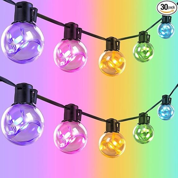 Outdoor String Lights with App Control and Color Modes