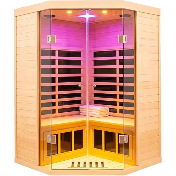 Infrared Sauna for 2-3 People with Bluetooth and Lights