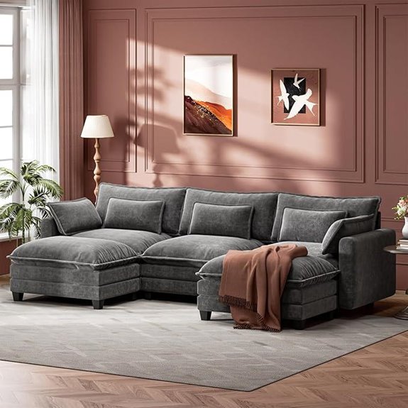 Marsail U-Shaped Modular Sofa with Ottoman