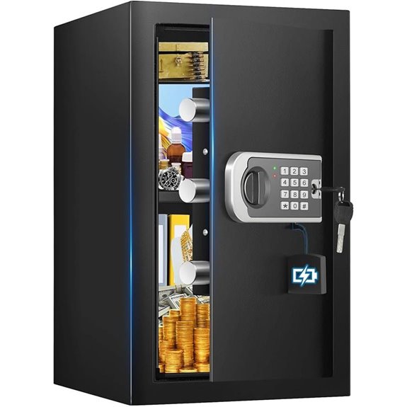 Fireproof Waterproof Safe with Digital Lock and Alerts